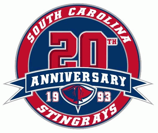 south carolina sting rays 2013 anniversary logo iron on transfers for T-shirts